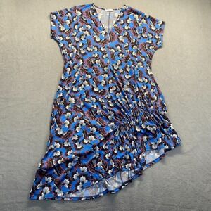 ZARA Blue w/ Pink & White Floral Tie Bottom Casual Dress - Size M,Preppy,Resorts